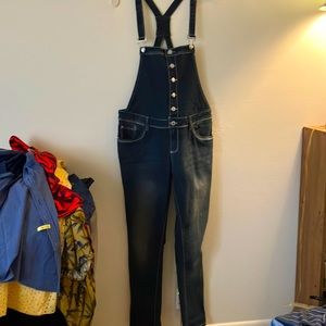 Women Jeans Overall, Brand Almost Famous NYC Color Dark Blue, Size 13